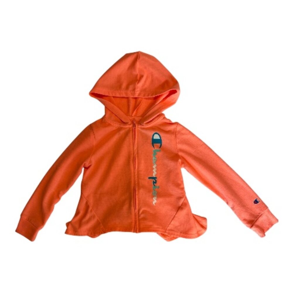 Champion Girls Coral/Orange Peplum Zip-Up Hoodie Size 4T (2356)